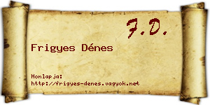 Frigyes Dénes névjegykártya